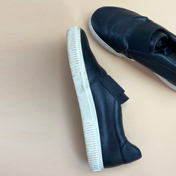 Vince Slip On Leather Sneakers Black - Size 9 - Picture 3 of 10